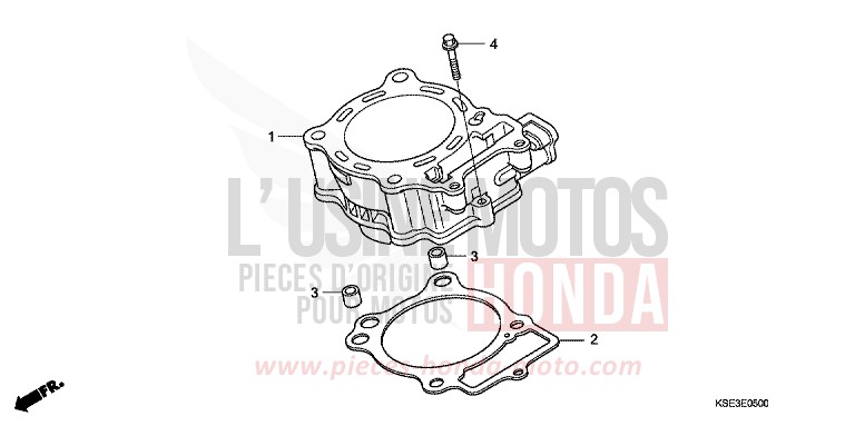 CYLINDER for CRF150R "Big wheels" EXTREME RED (R292) from 2012